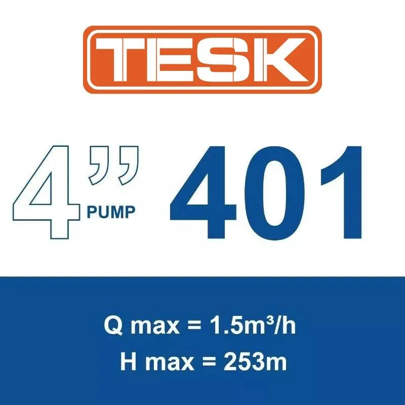 TESK 4SK 401-38 submersible borehole pump — official 401 range image