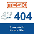 TESK 4SK 404-07 submersible borehole pump — official 404 range image