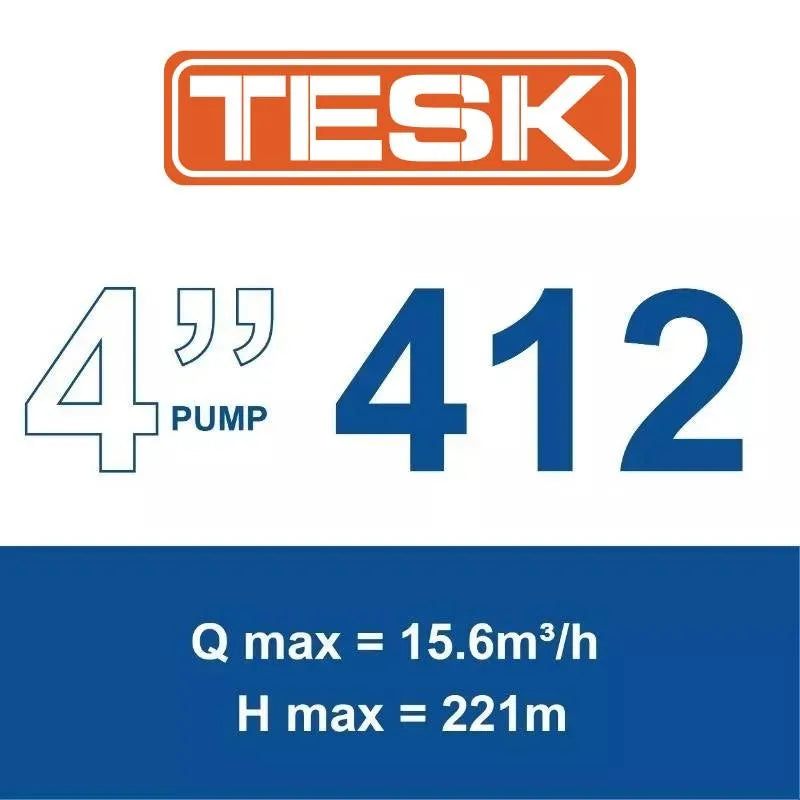 TESK 4SK 412-10 submersible borehole pump — official 412 range image