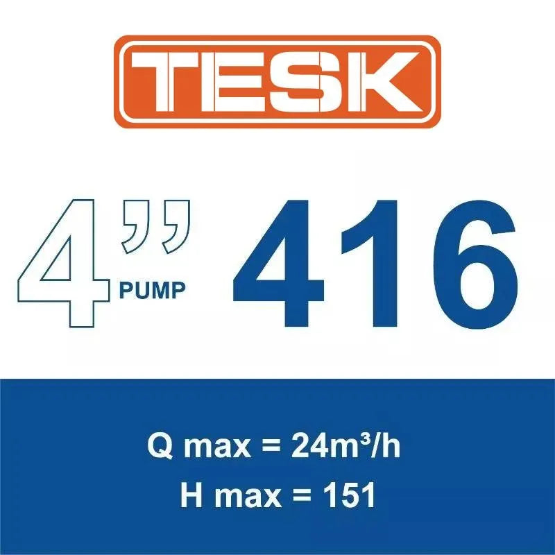 TESK 4SK 416-15 submersible borehole pump — official 416 range image